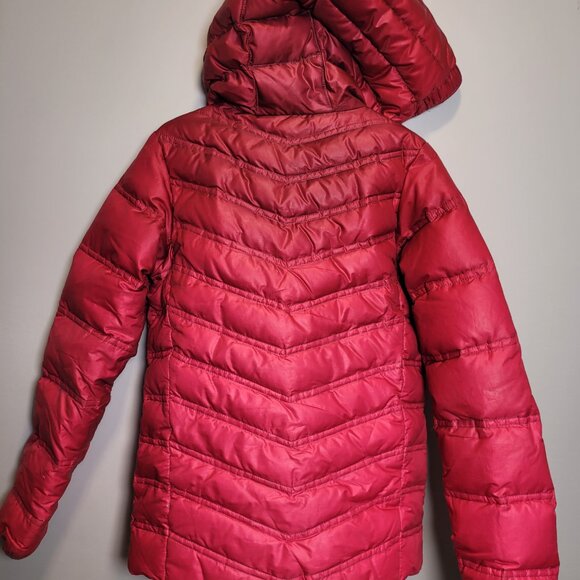 Girls' Hooded Puffer Jacket - Size 7/8 Pink Ombre - Picture 4 of 6